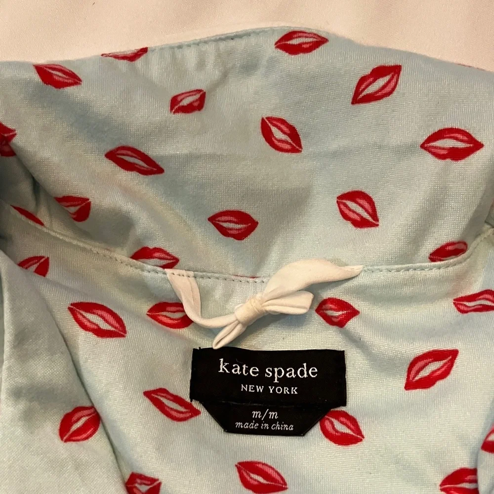 Kate Spade brushed jersey lip print pajama set - Picture 2 of 8